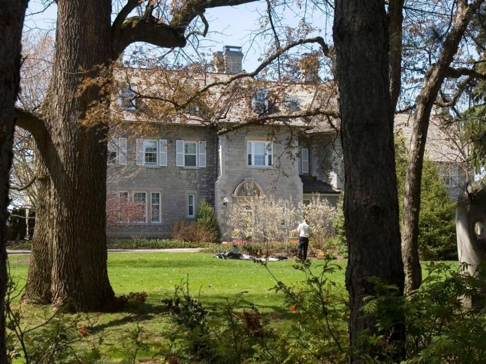 The grounds at 24 Sussex Drive in Ottawa. The National Capital Commission (NCC) has started to to strip the property of asbestos and remove obsolete mechanical, heating and electrical systems — but the property's future is still up in the air. (Tom Hanson/The Canadian Press - image credit)