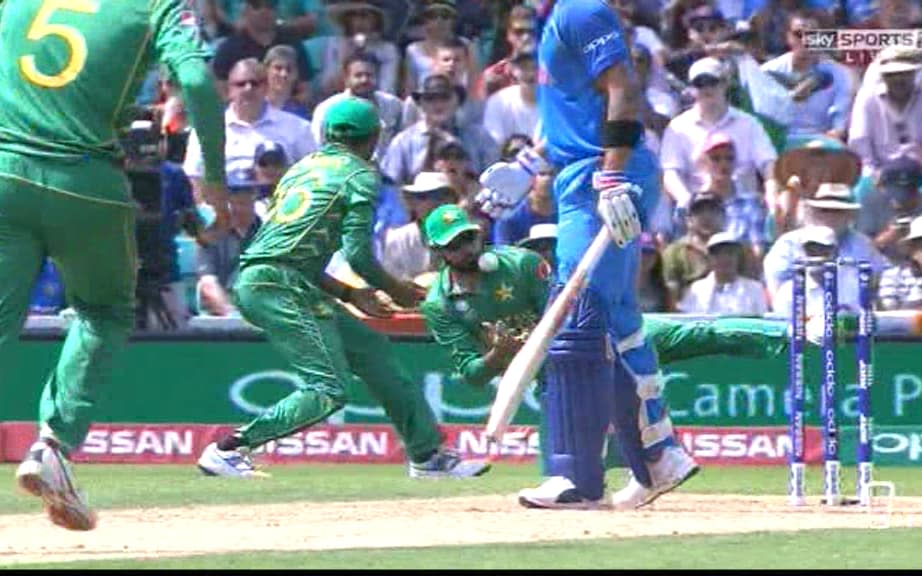 Azhar Ali drops Kohli - Credit: Sky Sports