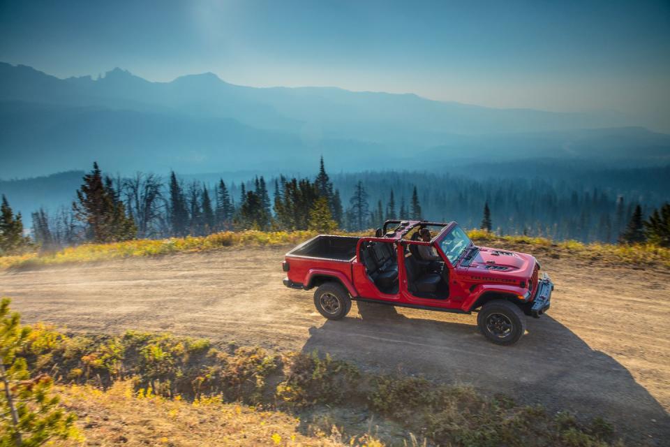 <p>Call the Jeep what you want but know that it's not as big as a Ford F-150 or Chevy Silverado. With the Gladiator, we're talking about a truck that's roughly the size of <a href="https://www.caranddriver.com/chevrolet/colorado" rel="nofollow noopener" target="_blank" data-ylk="slk:a Chevy Colorado;elm:context_link;itc:0;sec:content-canvas" class="link ">a Chevy Colorado</a>, <a href="https://www.caranddriver.com/ford/ranger" rel="nofollow noopener" target="_blank" data-ylk="slk:a Ford Ranger;elm:context_link;itc:0;sec:content-canvas" class="link ">a Ford Ranger</a>, or <a href="https://www.caranddriver.com/honda/ridgeline" rel="nofollow noopener" target="_blank" data-ylk="slk:a Honda Ridgeline;elm:context_link;itc:0;sec:content-canvas" class="link ">a Honda Ridgeline</a>.</p>