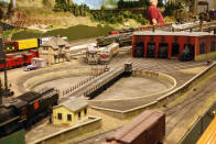 A model version of a roundhouse similar to the one near the Rogers Centre in downtown Toronto. After 67 years in the Liberty Village location, The Model Railroad Club of Toronto will be moving to make way for a condo.