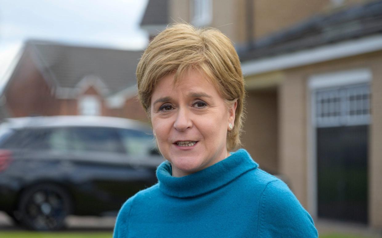 Sturgeon outside her home - Wattie Cheung for The Telegraph