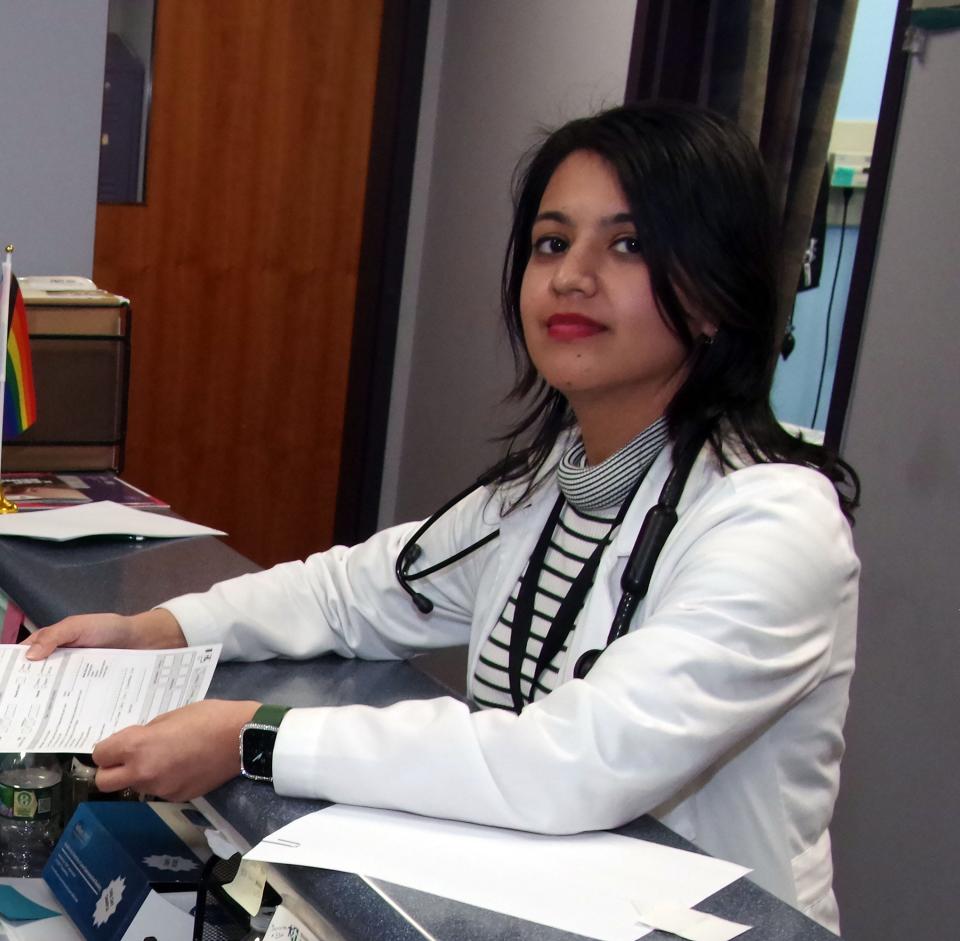 Dr. Shrein Saini, MD, of the Brockton Neighborhood Health Center, specializing in the treatment of tuberculosis, seen on Thursday, Feb. 22, 2024.