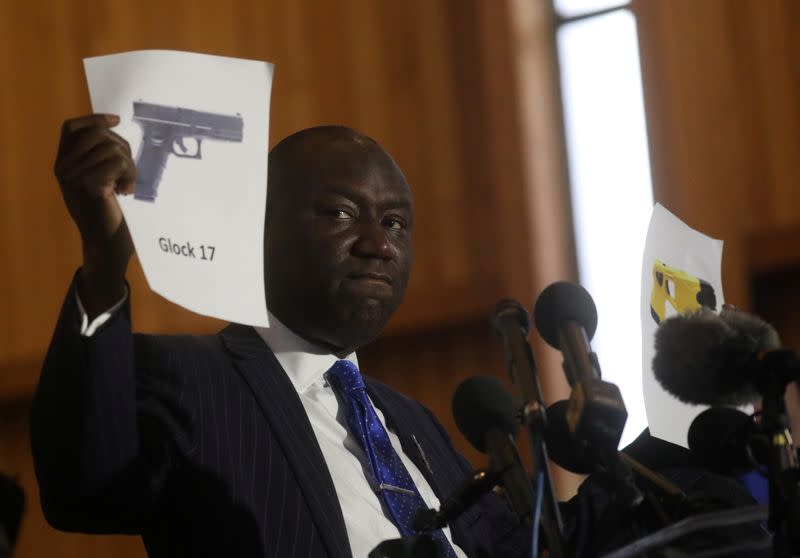 Attorney Ben Crump holds a news conference with the family of Daunte Wright