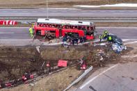 A crash of Ukrainian bus near Koszyce