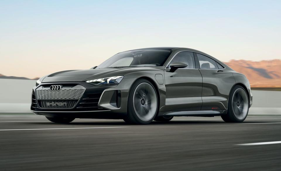 <p>This new electric Audi concept, called the e-tron GT, remedies that problem with a slinky fastback shape reminiscent of the A7 and A5 Sportback models, and it will <u><a rel="nofollow noopener" href="https://www.caranddriver.com/news/2021-audi-e-tron-gt-what-we-know-about-the-porsche-based-sports-car-news" target="_blank" data-ylk="slk:reach production as soon as 2020;elm:context_link;itc:0;sec:content-canvas" class="link ">reach production as soon as 2020</a></u> as Audi builds out its electric lineup, all of which will wear various e-tron monikers.</p>