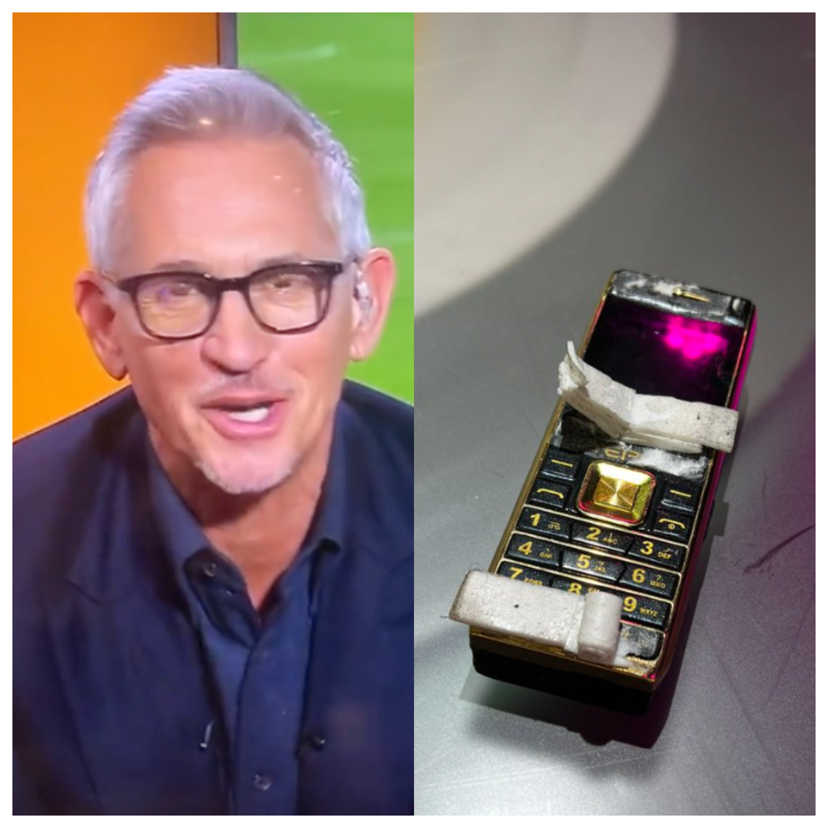 Gary Lineker revealed that a phone had been found taped to the back of the Match of the Day set at Molineux (BBC/@GaryLineker)