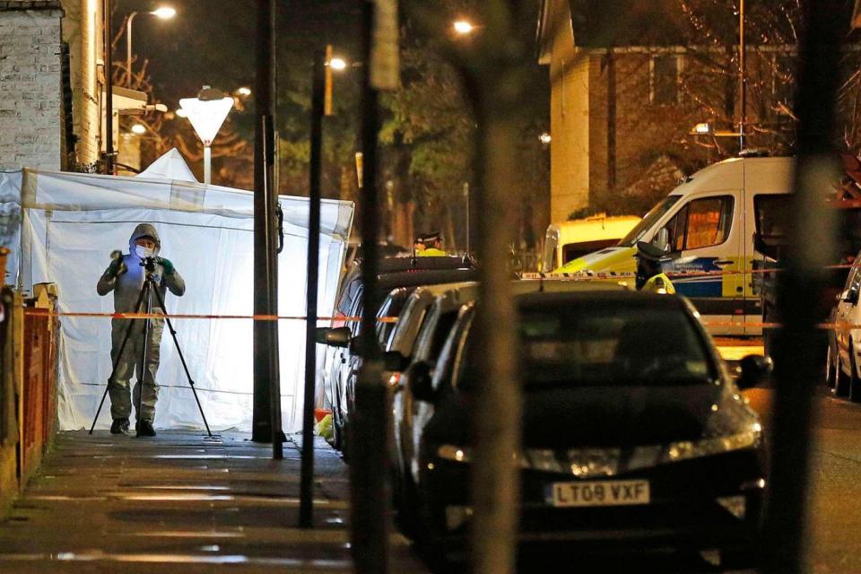 Police at the scene of a fatal shooting in Tottenham earlier this year (Nigel Howard)