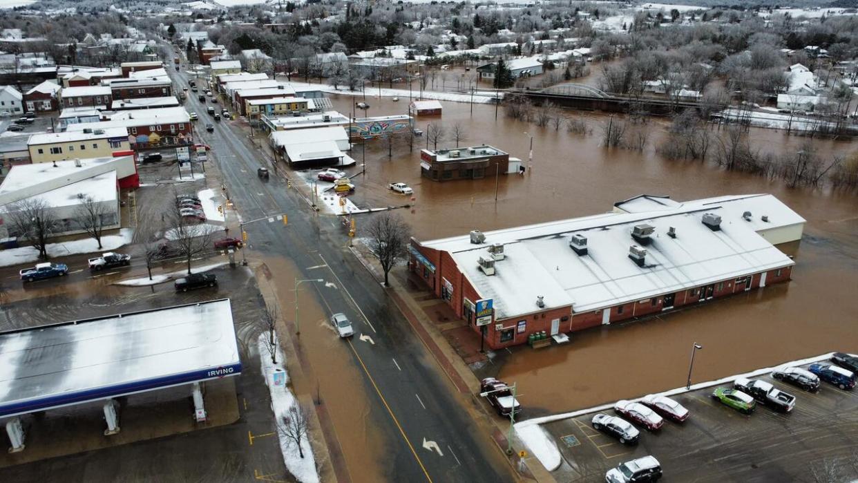 In February, heavy rain over southern New Brunswick flooded much of the Sussex region. (Luke Belyea - image credit)
