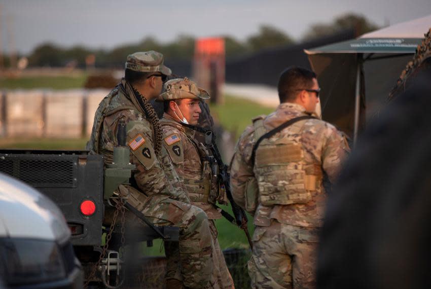 National Guard members stood guard last summer near the Texas-Mexico border in Del Rio.