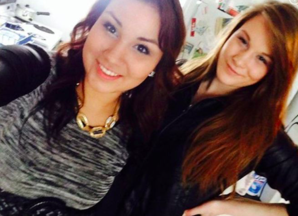 <em>Cheyenne Rose Antoine (left) is seen wearing the belt she used to kill Brittney Gargol (right) (Facebook)</em>