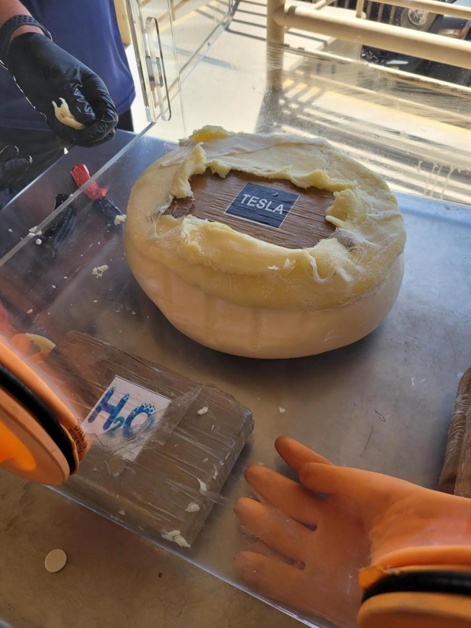 U.S. Customs and Border Protection officers intercepted an attempted cocaine smuggling on July 20, 2023 when a pick-up truck from Mexico was referred for a secondary inspection. Officers found four wheels of cheese with 17.8 pounds of cocaine inside.