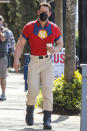 <p>John Cena is spotted in costume on the set of HBO's <em>The Peacemaker</em> on Thursday in Vancouver.</p>