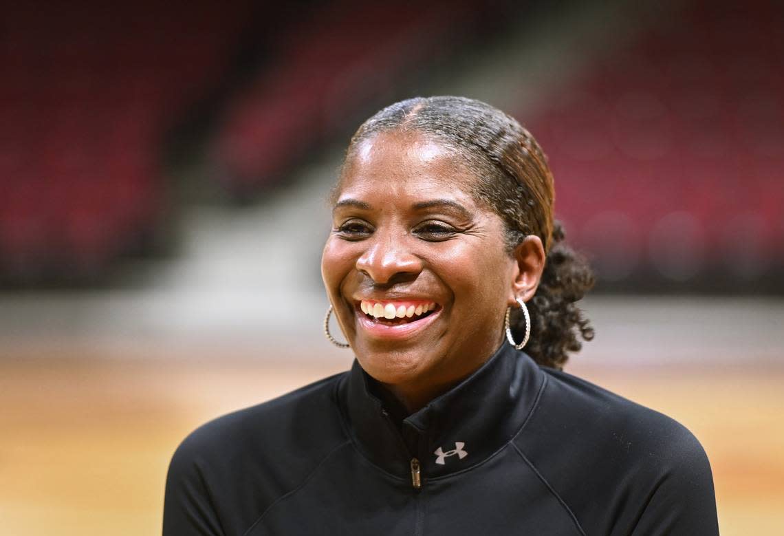 Elon University women’s head basketball coach Charlotte Smith on Monday, June 20, 2022 at Schar Center in Elon, NC. In 1994 the UNC Tar Heels won the NCAA Women’s Division I Basketball Championship on Smith’s game winning shot at the buzzer.