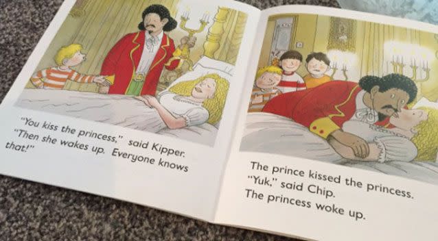 Sarah Hall, from North Shields in the UK, claimed the fairytale book normalises women being kissed while asleep. Photo: Twitter