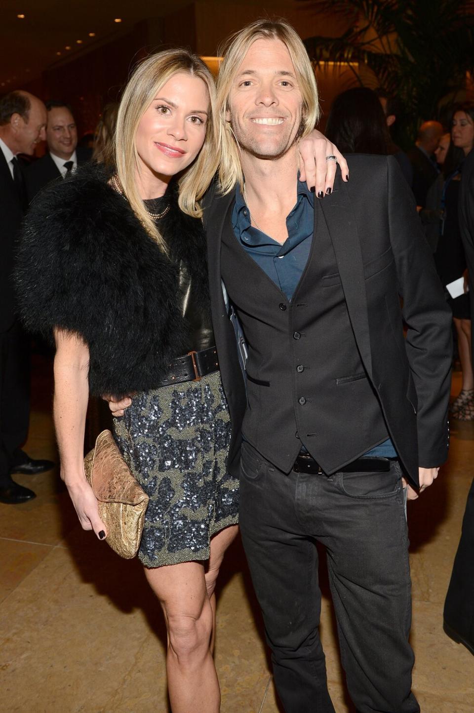 Musician Taylor Hawkins (R) and Allison Hawkins arrive at the 55th Annual GRAMMY Awards Pre-GRAMMY Gala and Salute to Industry Icons honoring L.A. Reid held at The Beverly Hilton on February 9, 2013 in Los Angeles, California.