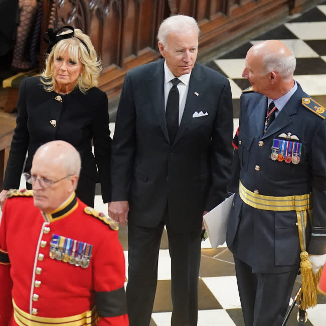 Joe y Jill Biden en el funeral de Isabel II credit:Bang Showbiz