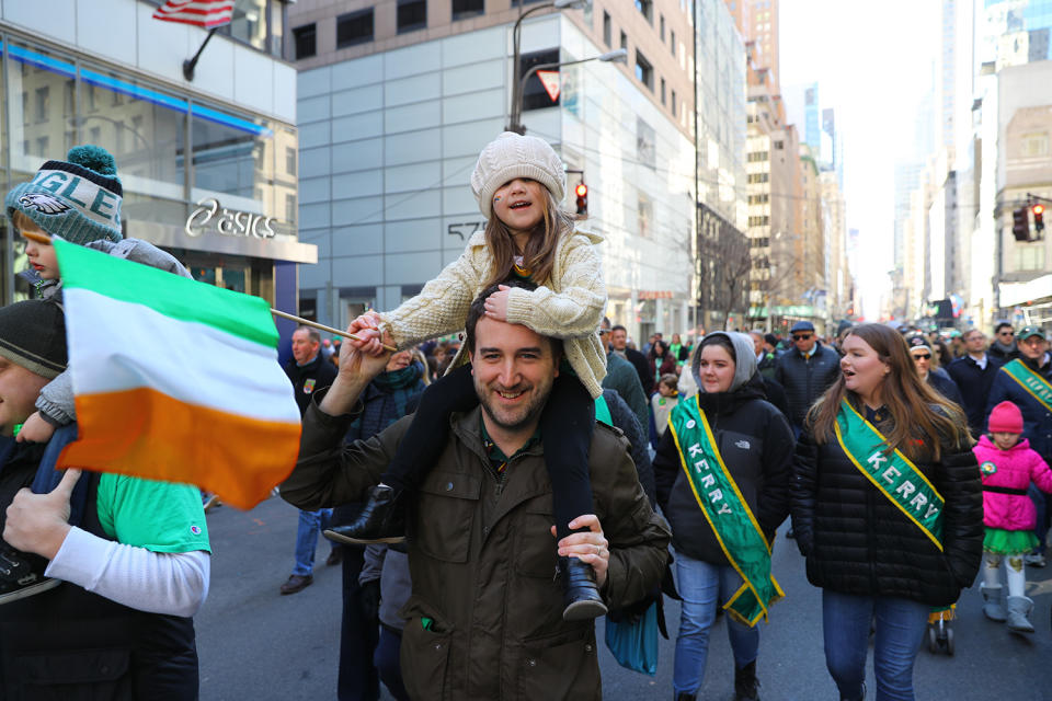 Ride on dad’s shoulders