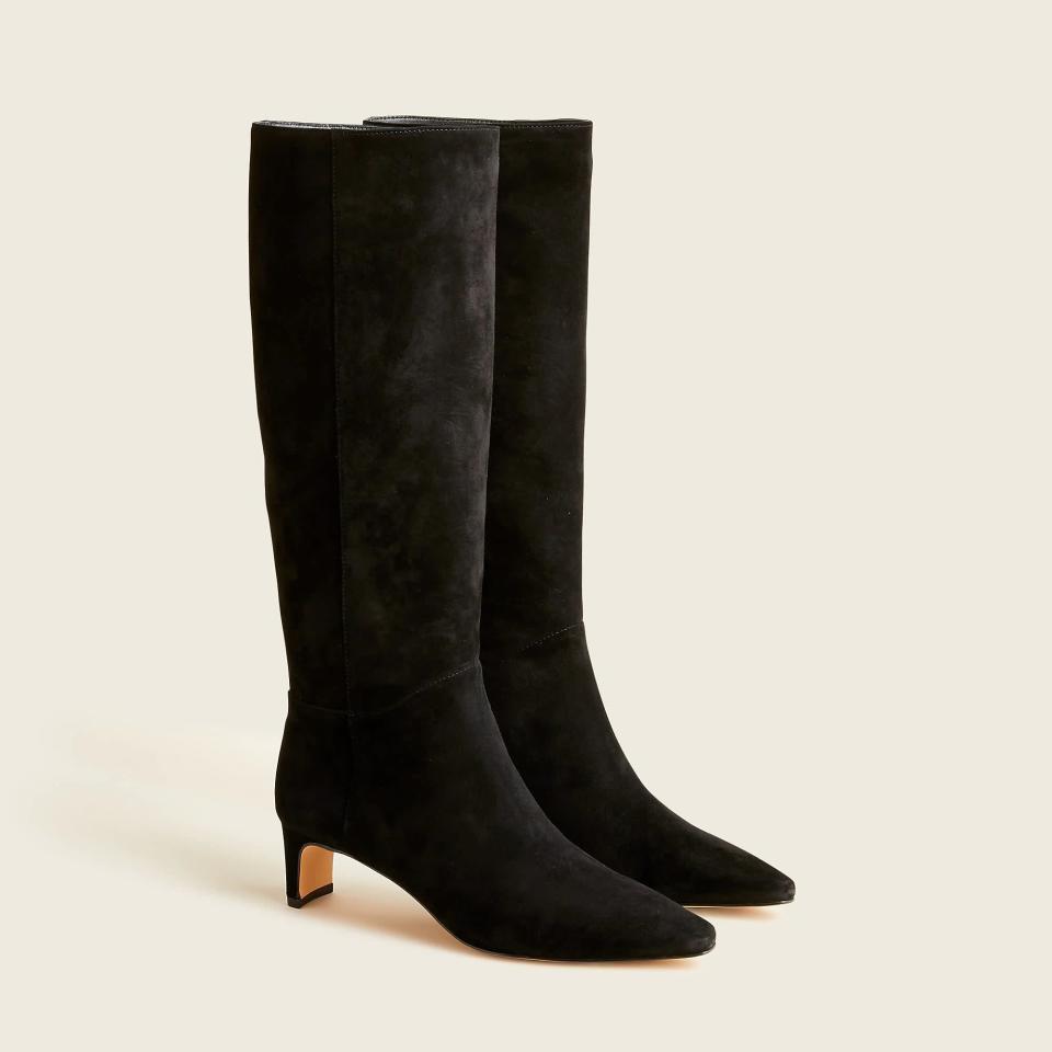 <p>These <span>Low-Heel Suede Tall Boots</span> ($268, originally $298, plus extra 60 percent off with code BESTFRIDAY) will pair well with flowery maxi dresses or loose-fitting sweater frocks. They will instantly elevate any ensemble. </p>