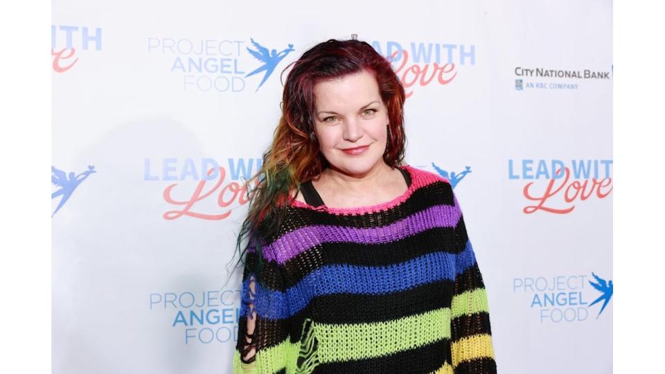 Pauley Perrette attends Project Angel Food 'Lead With Love 2021' at KTLA 5 on July 17, 2021 in Los Angeles, California