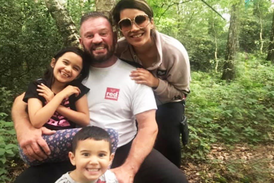 Brian 'Sonny' Nickels with his family, daughter Sienna, son Rocco and wife Simone (Credit: Simone Nickels)