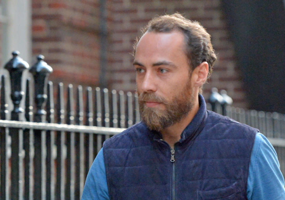 James Middleton arrives at the Lindo Wing of St Mary's Hospital, London, where his sister Pippa Middleton gave birth to a baby boy on Monday afternoon. (Photo by Nick Ansell/PA Images via Getty Images)