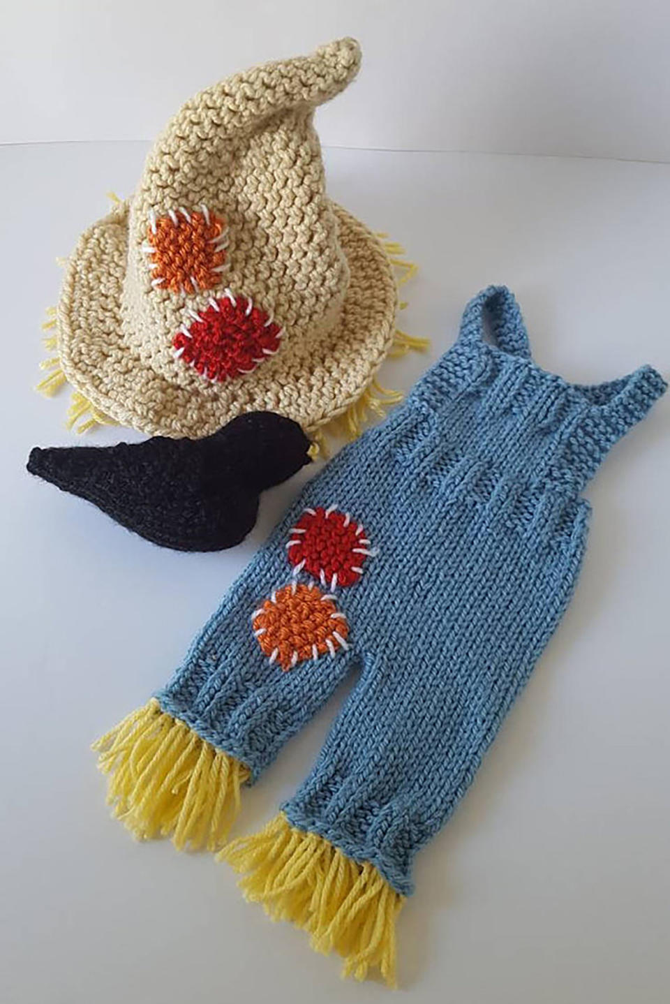 Knitted Scarecrow Halloween Costume for Baby