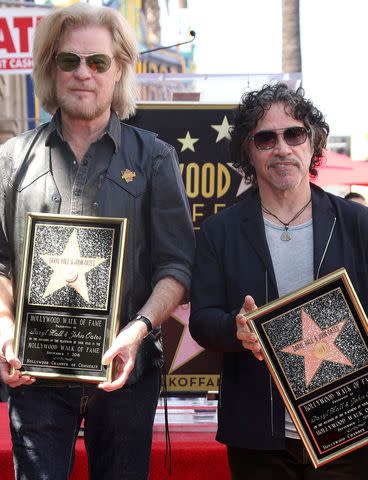 <p> Jim Smeal/Shutterstock</p> Daryl Hall and John Oates receiving their stars on the Hollywood Walk of Fame in 2016