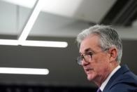 Federal Reserve Chair Jerome Powell holds a news conference in Washington