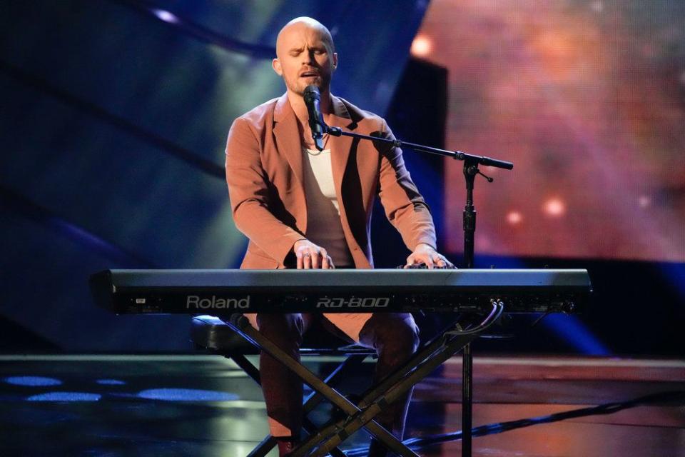 EJ Michels, a singer from Draper, Utah, performs during the audition round of “The Voice.” 