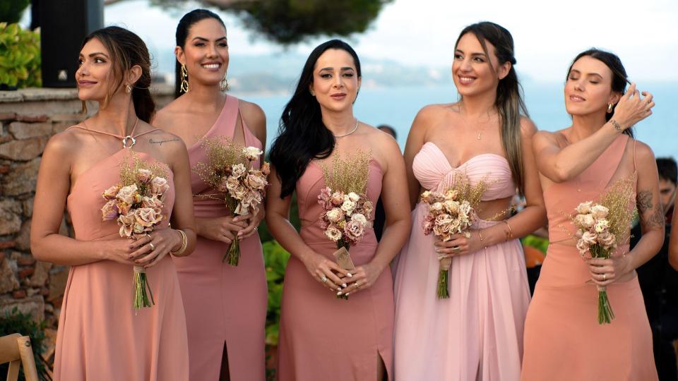 Las damas de honor de la boda de Jordi Cruz y Rebecca Lima