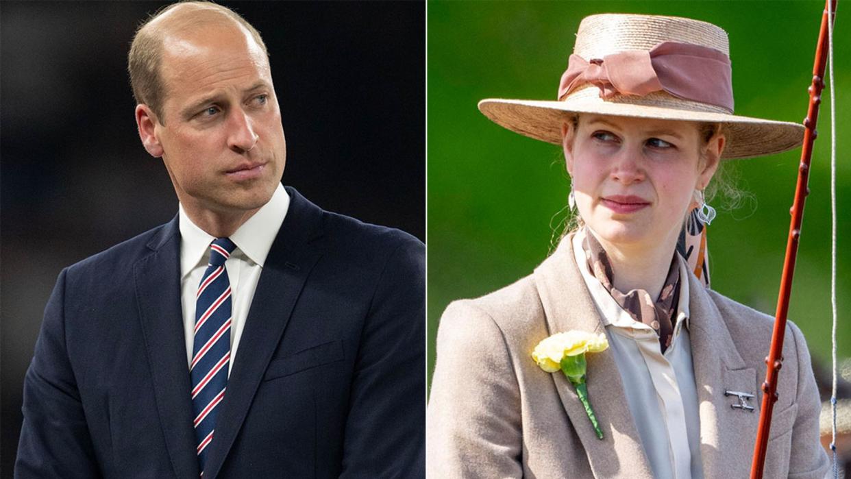 A split image of Lady Louise and Prince William 