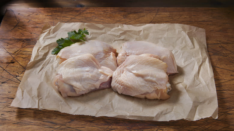 raw chicken thighs