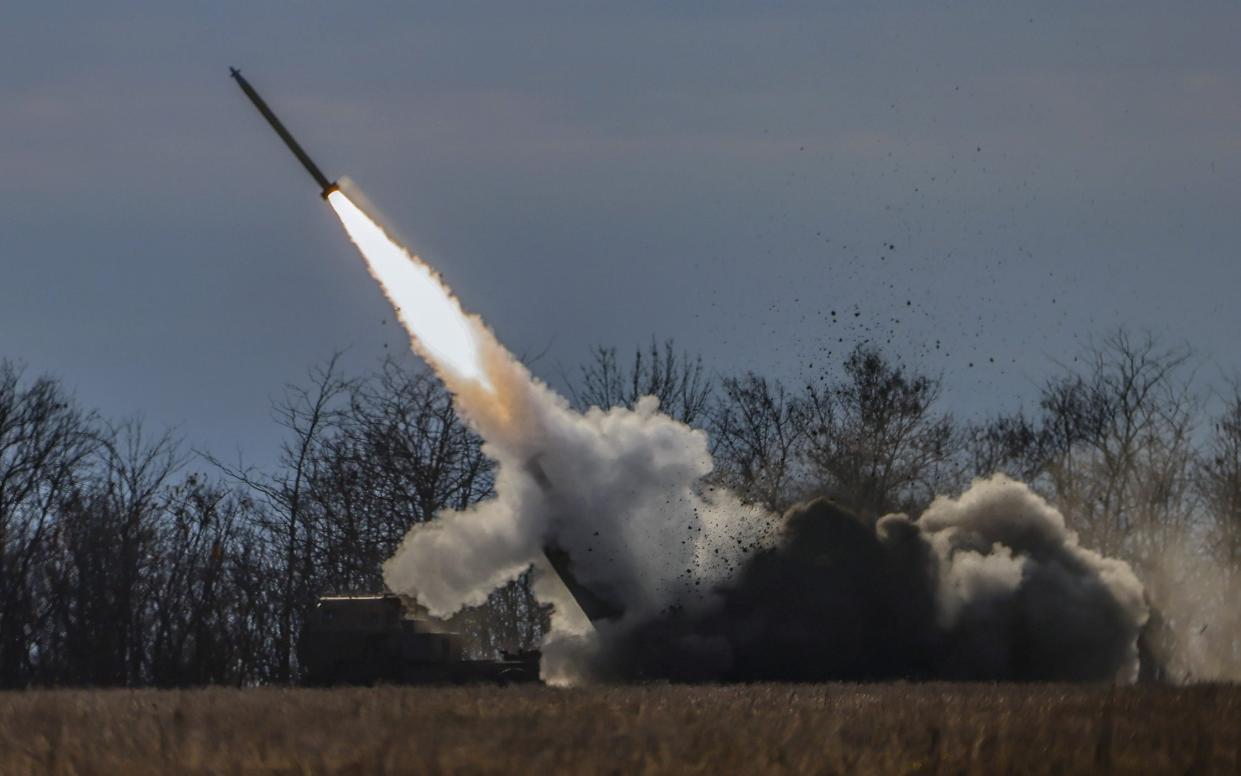 A rocket fires into the air from a Himars system - HANNIBAL HANSCHKE/EPA-EFE/Shutterstock