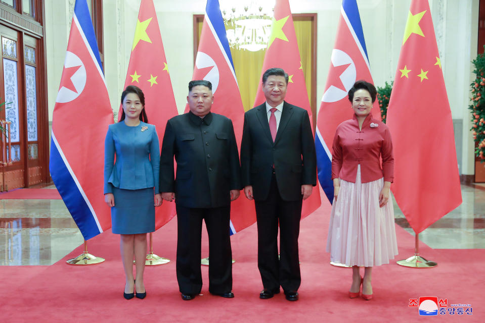 North Korean leader Kim Jong Un meets President Xi Jinping in Beijing, China, in this photo released by North Korea’s Korean Central News Agency (KCNA) on January 10, 2019. Photo: KCNA via REUTERS