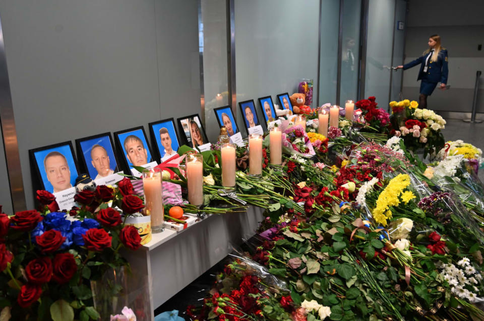 <div class="inline-image__caption"><p>A makeshift memorial was set up for the victims of the Ukraine International Airlines Boeing 737-800 that crashed near the Iranian capital, Tehran—killing 176 people—at the Boryspil airport outside Kiev, on January 11, 2020. Iran's Revolutionary Guards admitted they accidentally shot down the plane as tensions ran high after the U.S. killing of top Iran general Qassem Soleimani just days earlier.</p></div> <div class="inline-image__credit">Sergei Supinsky/AFP/Getty</div>
