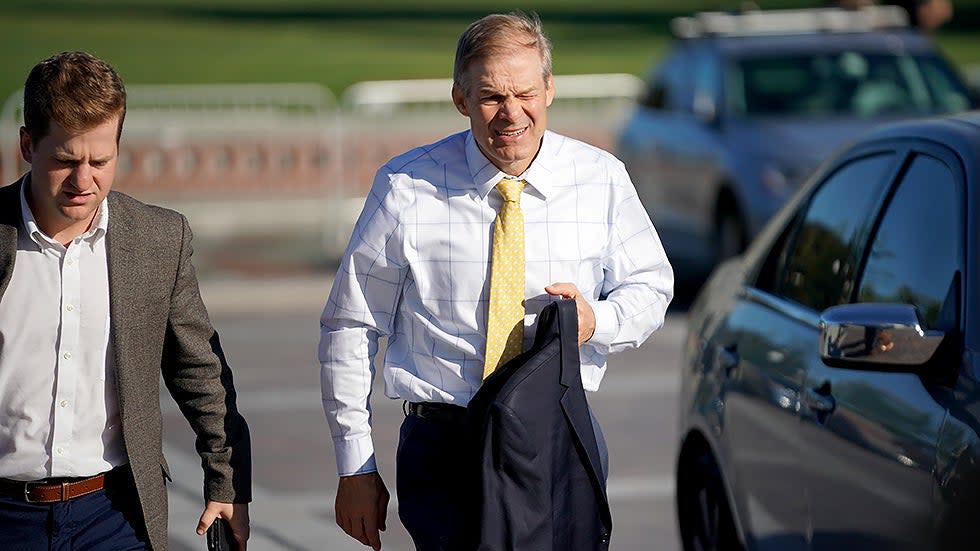 Rep. Jim Jordan (R-Ohio) arrives to the Capitol for a vote on Wednesday, October 20, 2021.