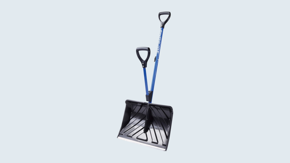 An ergonomic snow shovel will take the pain out of shoveling.