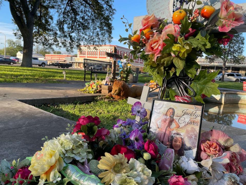 PHOTO: A memorial for 9-year-old Jackie Cazares who was killed in the Robb Elementary School shooting in Uvalde, Texas. (Emily Shapiro/ABC News)