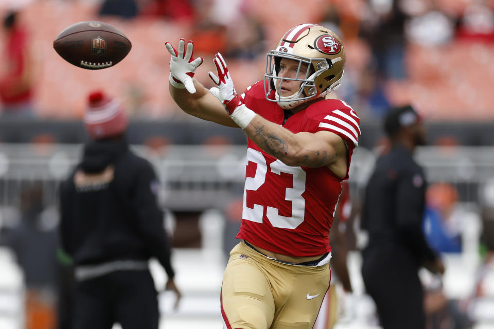 The 49ers can breathe a sigh of relief knowing McCaffrey's injury is reportedly not a long-term one (AP Photo/Ron Schwane)