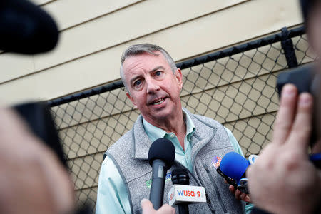 Republican candidate for Governor of Virginia Ed Gillespie speaks with reporters after voting at Washington Mill Elementary School in Alexandria, Virginia, U.S., November 7, 2017. REUTERS/Aaron P. Bernstein