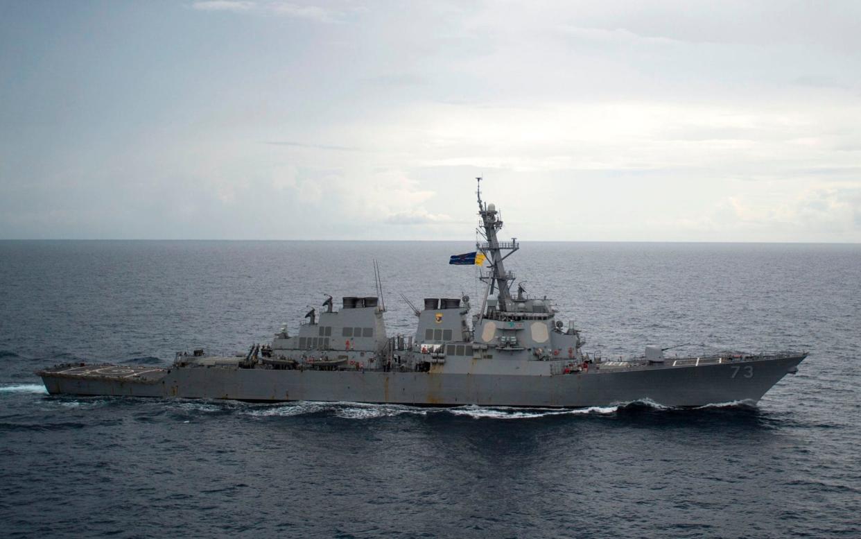 The USS Decatur sailing through the South China Sea in 2016 - AFP