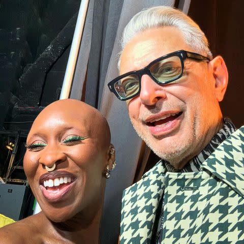 <p>Jeff Goldblum/Instagram</p> Cynthia Erivo and Jeff Goldblum