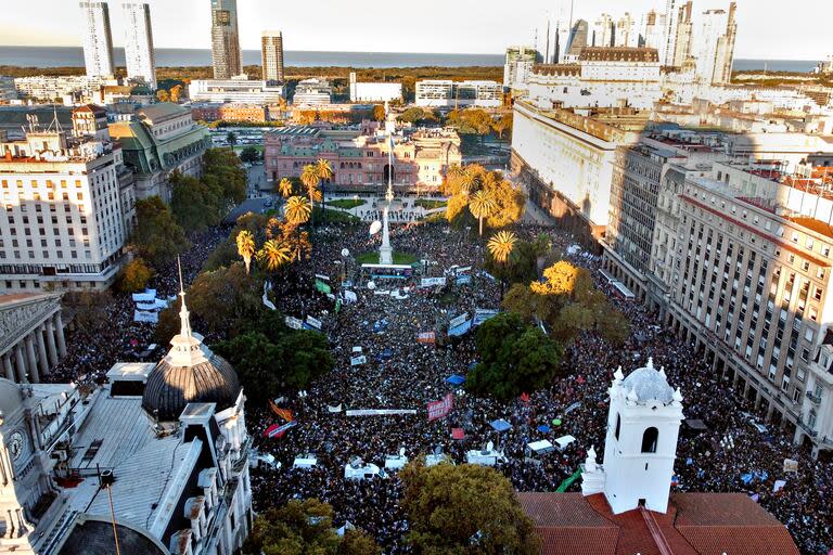 La marcha universitaria en Plaza de Mayo