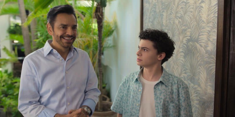 Eugenio Derbez (L) and Raphael Alejandro star in "Acapulco." Photo courtesy of Apple TV+