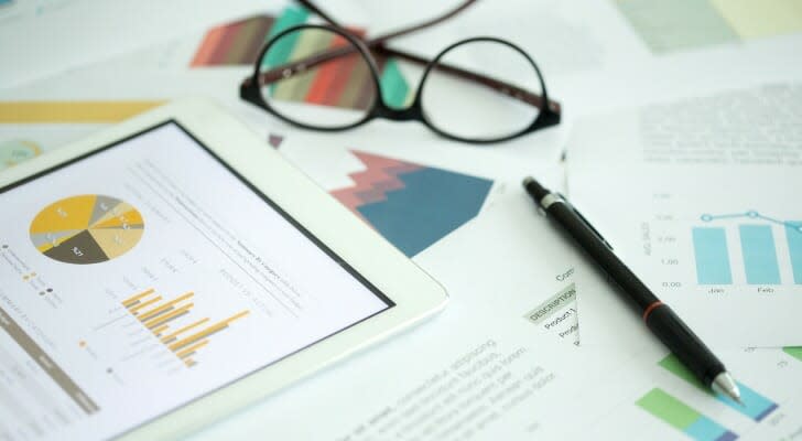 Accounting paperwork on a desk