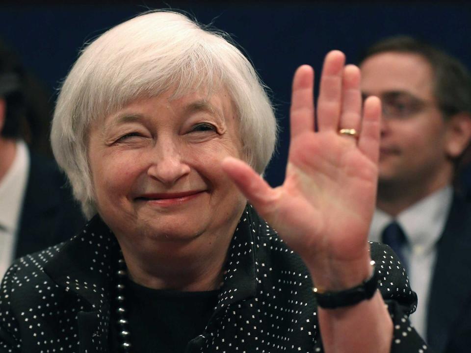 janet yellen wave wink