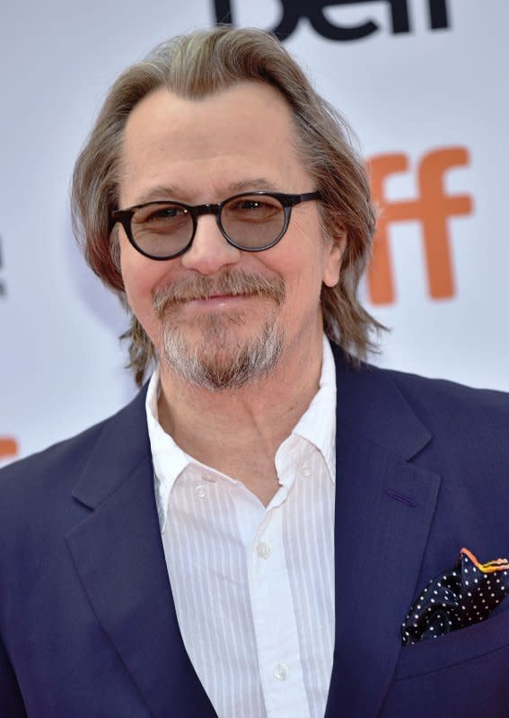 Gary Oldman plays Jackson Lamb on the Apple TV+ series "Slow Horses." File Photo by Chris Chew/UPI