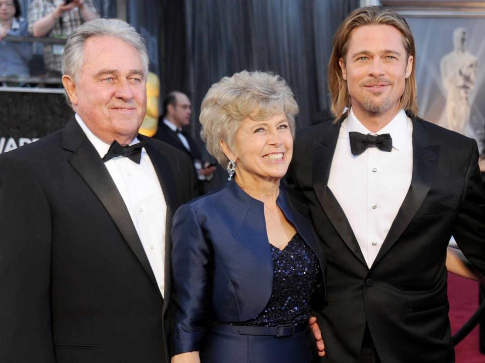 <p>Gregg DeGuire/FilmMagic</p> Bill Pitt, Jane Pitt and Brad Pitt at the 84th Annual Academy Awards on February 26, 2012 in Hollywood, California. 