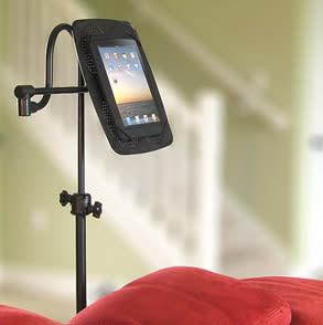 Hands-free, rotatable floor stand