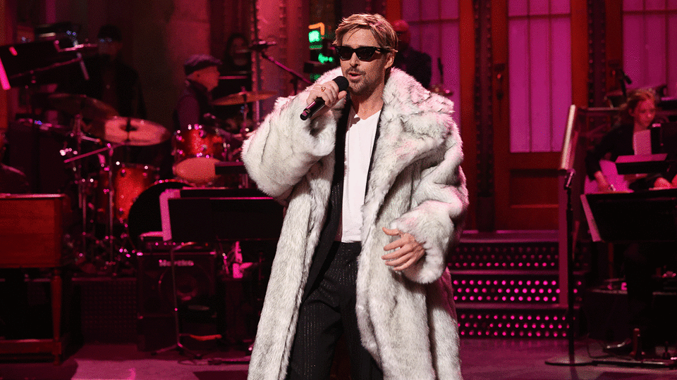 Ryan Gosling dressed as Ken from "Barbie" on "SNL"